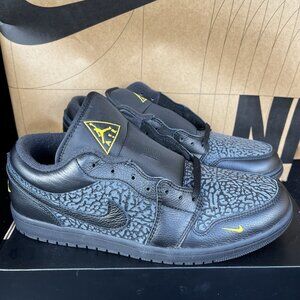 NEW Nike Air Jordan 1 Low Black Elephant Print IM6568-010 Mens Size 9